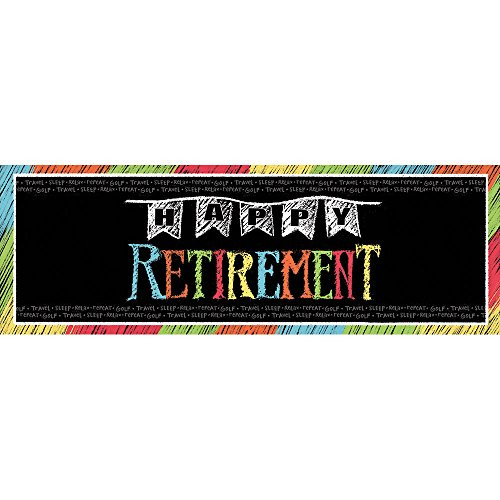 Creative Converting 291977 Retirement Chalk Giant Party Banner