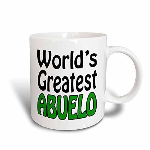 3dRose 159593_3 Worlds greatest Abuelo, Green Mug, 11 oz, Black/White