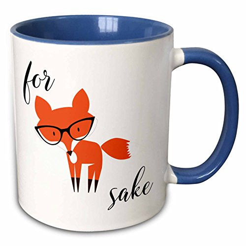 3dRose 235574_6 For Fox Sake Mug, 11 oz, Blue