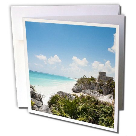 3dRose White sand beach, Cancun, Quintana Roo, Mexico - SA13 IST0045 - Inti St. Clair - Greeting Cards, 6 x 6 inches, set of 12 (gc_86684_2)