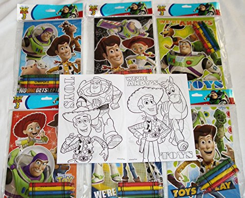 Coloring Book 12 Sets of Disney Pixar Toy Story and Crayon Set Children Party Favors Bag Filler