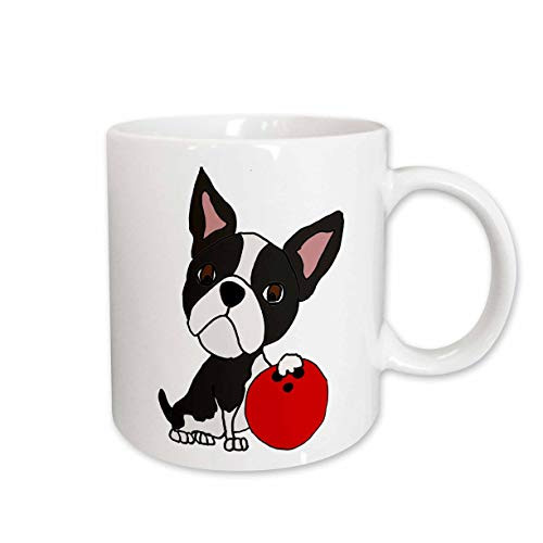 3dRose 263761_1 Silly Funny Boston Terrier Dog Bowling Cartoon Mug, 11 oz 3dRose 263761_1 Silly Funny Boston Terrier Dog Bowling Cartoon Mug, 11 oz