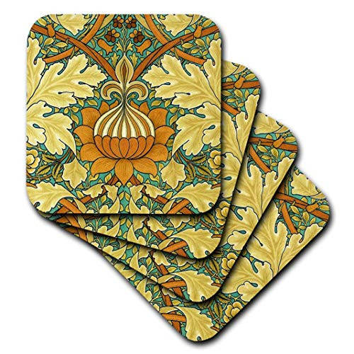 3dRose William Morris St James Chintz - Soft Coasters, Set of 8 (CST_219389_2)