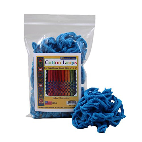 Friendly Loom Potholder Cotton Loops 7" Traditional Size Loops Make 2 Potholders, Weaving Crafts for Kids and Adults-Turquoise by Harrisville Designs