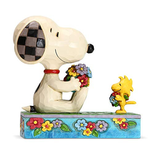 Enesco Peanuts by Jim Shore Snoopy Woodstock with Flowers