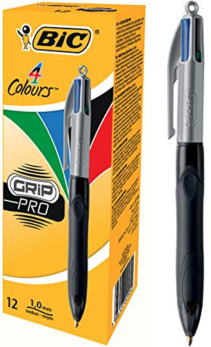 BIC 4 Colours Grip Pro Ball Pens - Box of 12