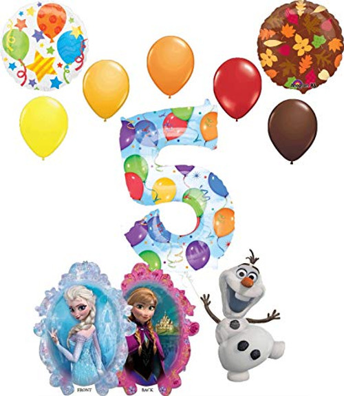Frozen 2 Party Supplies Elsa, Anna and Olaf 5th Birthday Balloon Bouquet Decorations