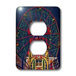 3dRose lsp_55991_6 Wonder Wheel Coney Island 2 Plug Outlet Cover