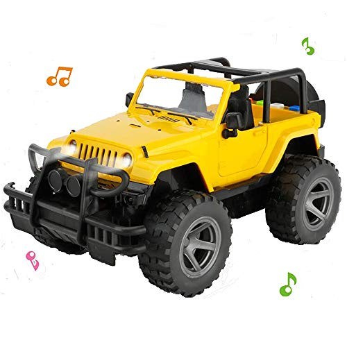 YesToys Car Toy Off-Road Military Fighter Friction Powered Toy Vehicle with Fun Lights & Sounds(Gray)