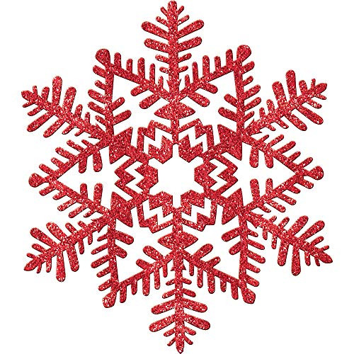amscan Large Glitter Plastic Red Snowflake Cutout | Christmas Decoration