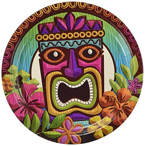 AmscanTropical Tiki Party Luncheon Plates, 9", 60 Ct.