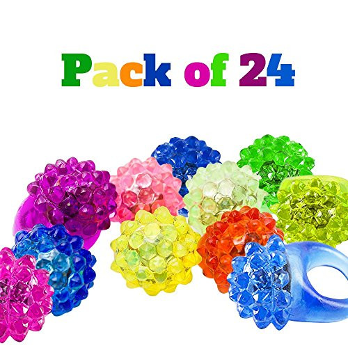 Toy Cubby Flashing Bumpy LED Lights Elastic Rings. 24 pieces