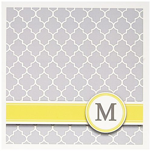 3dRose Your personal name initial letter M - monogrammed grey quatrefoil pattern - Greeting Cards, 6 x 6 inches, set of 12 (gc_154579_2)