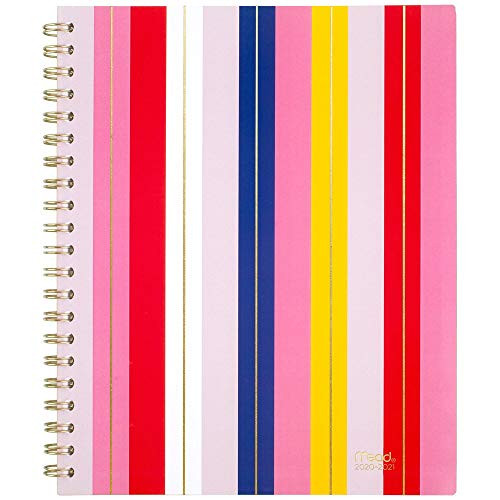 Academic Planner 2020-2021, Mead Weekly & Monthly Planner, 8-1/2" x 11", Large, Oxford Stripes (1385S-905A)