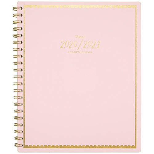 Academic Planner 2020-2021, Mead Weekly & Monthly Planner, 8-1/2" x 11", Large, Pastel, Pink (1217P-905A)