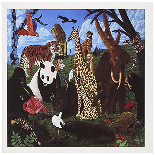 3dRose ZOO ANIMALS - Greeting Cards, 6 x 6 inches, set of 12 (gc_3214_2)