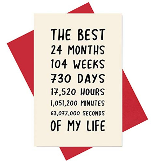 2nd Anniversary Card, Sweet Second Anniversary Card for Him or Her, The Best 2 Years of My Life 2nd Anniversary Card, Sweet Second Anniversary Card for Him or Her, The Best 2 Years of My Life