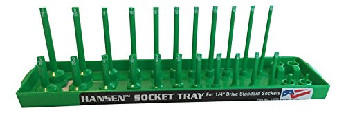 Hansen Global Hansen 1403 1/4" Drive Standard Regular & Deep Socket Holder - Green