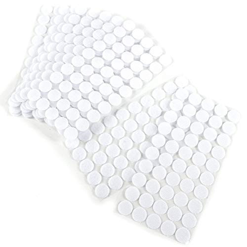 Vkey (Hook Side Only) 300pcs 20mm Diameter Sticky Back Dots Coins Hook Self Adhesive dots Tapes White