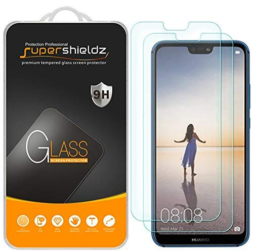 (2 Pack) Supershieldz for Huawei (P20 Lite) Tempered Glass Screen Protector, 0.33mm, Anti Scratch, Bubble Free