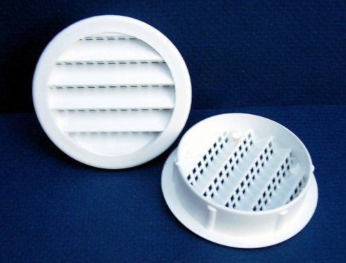 Screen Louver 4in Wht Rnd Pls