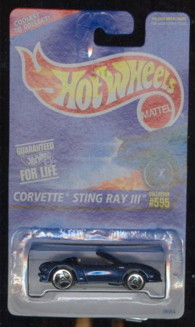Hot Wheels 1995-595 BLUE Corvette Sting RAY III 1:64 Scale Hot Wheels 1995-595 BLUE Corvette Sting RAY III 1:64 Scale