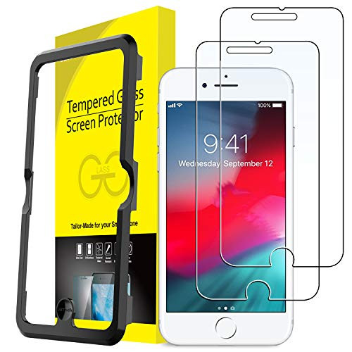 JETech Screen Protector for Apple iPhone 8 Plus, iPhone 7 Plus, iPhone 6s Plus, iPhone 6 Plus, 5.5-Inch, Tempered Glass Film with Easy-Installation Tool, 2-Pack