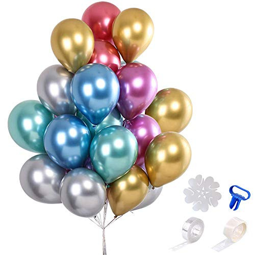 Metallic Gold Balloons 12 inch 50pcs Party Balloons Birthday Helium Balloon Chrome Latex Balloons Mixed Color
