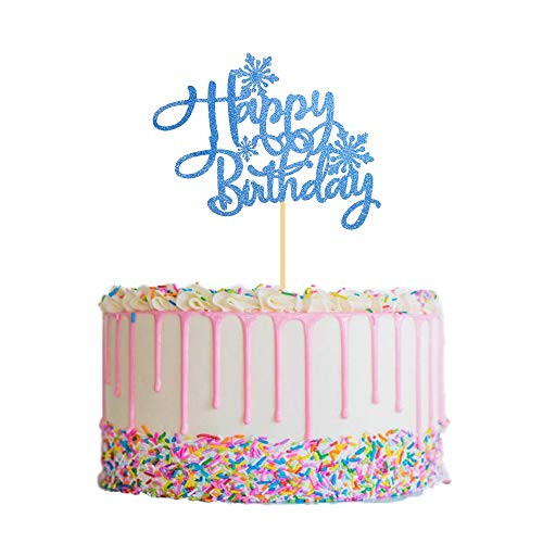 Snowflake Happy Birthday Cake Topper, Frozen Birthday Cake Topper, Winter Wonderland Snow Princess Themed Happy Birthday Cake Topper for Girl and Kids Snow Frozen Theme Party Decoration-Glittery Blue Snowflake Happy Birthday Cake Topper, Frozen Birthday Cake Topper, Winter Wonderland Snow Princess Themed Happy Birthday Cake Topper for Girl and Kids Snow Frozen Theme Party Decoration-Glittery Blue