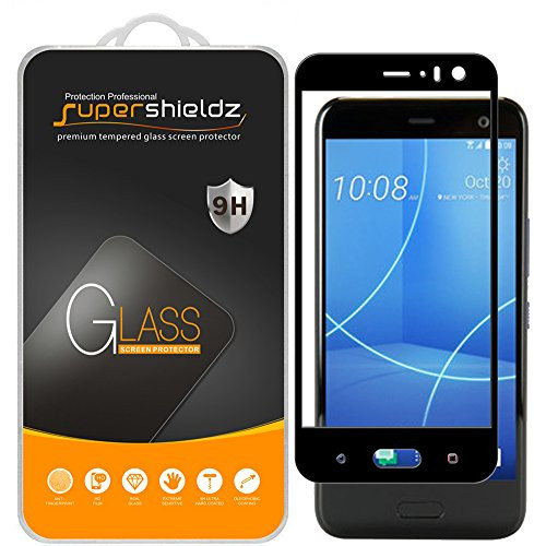 (2 Pack) Supershieldz for HTC (U11 Life) Tempered Glass Screen Protector, (Full Screen Coverage) Anti Scratch, Bubble Free (Black)
