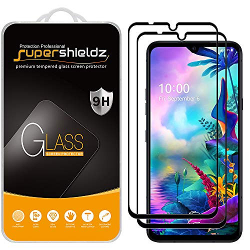 (2 Pack) Supershieldz for LG G8X ThinQ (Not Work for The Dual Screen) Tempered Glass Screen Protector, (Full Cover) Anti Scratch, Bubble Free (Black)