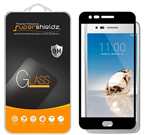 (2 Pack) Supershieldz for LG Aristo Tempered Glass Screen Protector, (Full Screen Coverage) Anti Scratch, Bubble Free (Black)