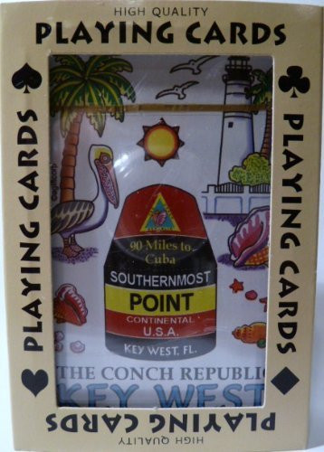 World By Shotglass Key West Florida Conch Republic Collectible Souvenir Playing Cards