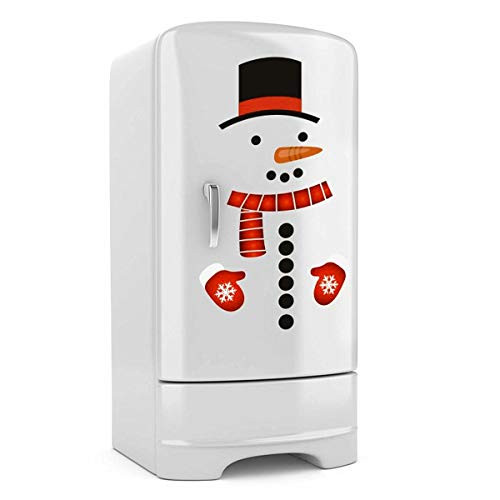 Wen XinRong Christmas Decorations Cute Snowman Refrigerator Stickers Fridge Wall Stickers Holiday Christmas Decorations for Fridge, Metal Door, Windows, Garage, Office Cabinets