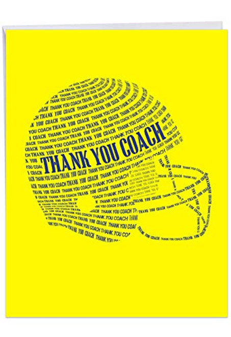 NobleWorks, Football Helmet - Jumbo Coach Thank You Card (8.5 x 11 Inch) - Thanks, Gratitude from Sports Team J3125TYG-US NobleWorks, Football Helmet - Jumbo Coach Thank You Card (8.5 x 11 Inch) - Thanks, Gratitude from Sports Team J3125TYG-US
