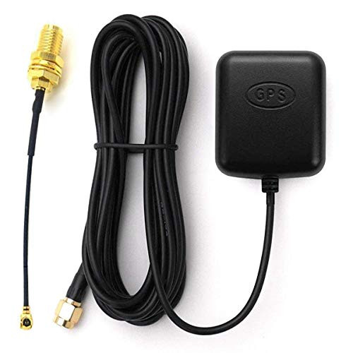 VonSom Waterproof GPS Active Antenna 28dB Gain 3-5V DC for Vehicle Truck RV Motorhome Marine Boat GPS Tracker Locator, SMA Male Connector, Included SMA to IPEX(UFL) Adapter