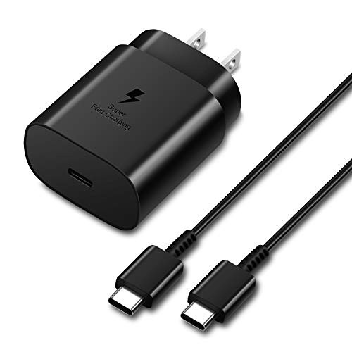 USB C Wall Charger, 25W PD Fast Charger for Samsung Galaxy Note10/10+/S10 5G Model, iPad Pro 12.9,11 Galaxy S10/ S9/ S8/ Plus/Note 8/9, Google Pixel 4/4XL/ 3/3XL/ 3a/ 2/ 2XL with 2 Type-C 3.3Ft Cable