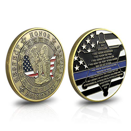 Thin Blue Line St. Michael Police Officers Challenge Coin Motto Commemorative Law Enforcement Thin Blue Line St. Michael Police Officers Challenge Coin Motto Commemorative Law Enforcement