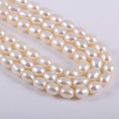 Natural Pearl Freshwater Cultured Pearl Beads for Jewelry Making Oval Beads Punch Loose Beads Handmake DIY for Jewelry Making DIY Women Necklace Bracelet 6-7 mm Color White 14 inches Natural Pearl Freshwater Cultured Pearl Beads for Jewelry Making Oval Beads Punch Loose Beads Handmake DIY for Jewelry Making DIY Women Necklace Bracelet 6-7 mm Color White 14 inches