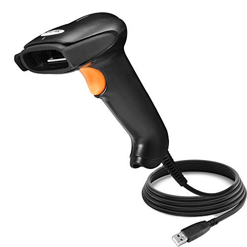 NYEAR Barcode Scanner USB Wired Barcode Scanner 1D Automatic Barcode Reader Handhold Bar Code Scanner with 1.8m(5.9ft) USB Cable for Tablets,Computers,Cashier,NT10-U