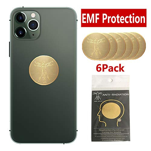6Pack - EMF Protection Cell Phone Sticker, Radiation Blocker for Cell Phone, Anti Radiation Protector Sticker, KAKAWIN EMF Blocker for Mobile Phones, iPad, MacBook, Laptop and All Electronic Devices
