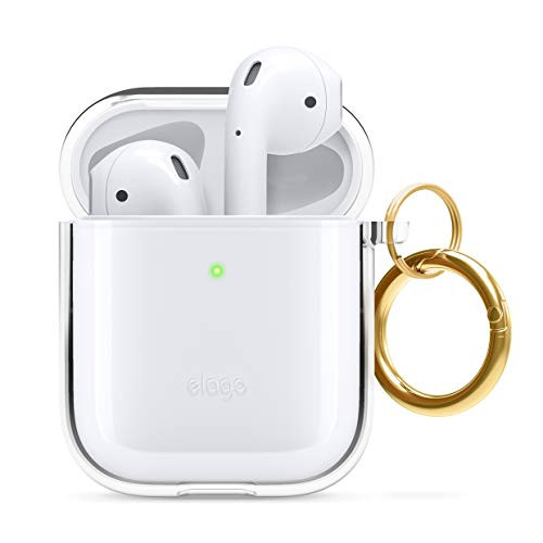 elago Clear Airpods Case with Keychain Designed for Apple Airpods Case and Apple Airpods 2 case (Transparent)