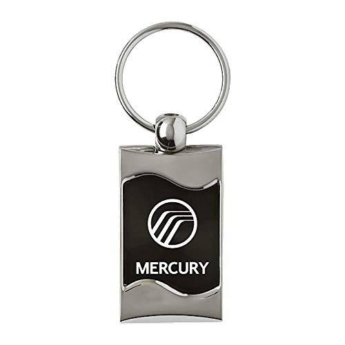 Upgrade Your Auto Mercury on Black Rectangular Wave Keychain - Officially Licensed