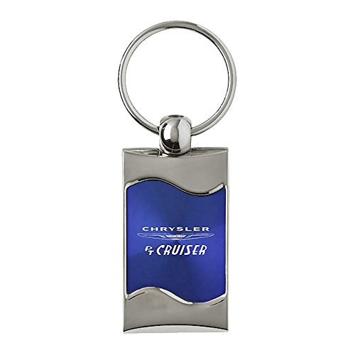 Upgrade Your Auto Chrysler PT Cruiser on Blue Rectangular Wave Keychain - Officially Licensed