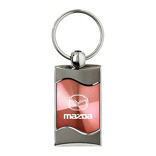 Mazda on Pink Rectangular Wave Keychain - Officially Licensed
