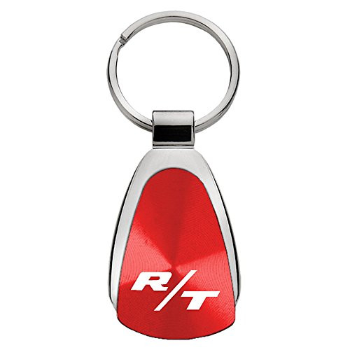 Dodge R/T Logo on Red Teardrop Keychain - Officially Licensed
