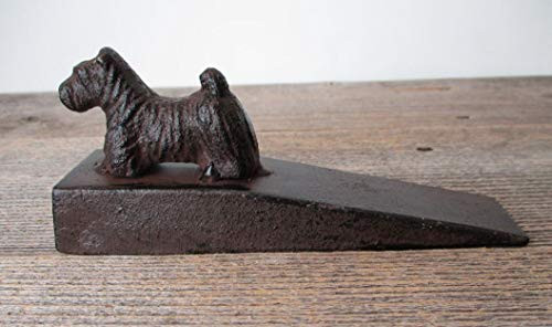 Dog Door Stop CAST Iron Terrier Wedge JAM for Doors
