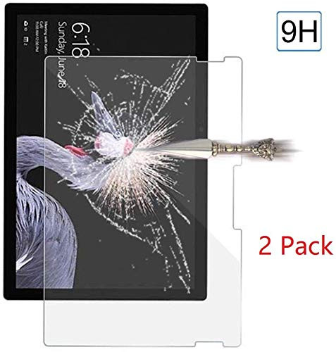 [2 Pack] Screen Protector for Surface Pro 7 / Surface Pro 6 / Surface Pro (5th Gen) / Surface Pro 4, TDA HD Clear Tempered Glass Screen Protector Film Guard, Surface Pen Compatible