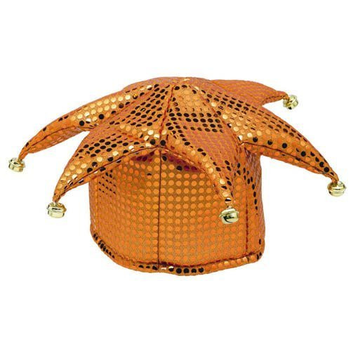 Orange Sequined Jester Hats
