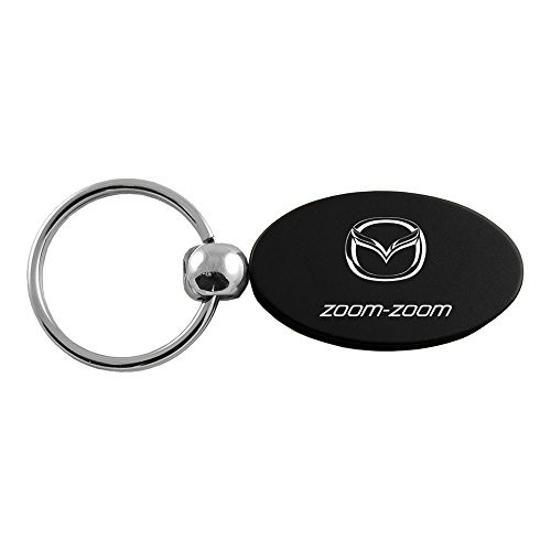 Upgrade Your Auto Mazda Zoom-Zoom on Black Oval Keychain - Officially Licensed